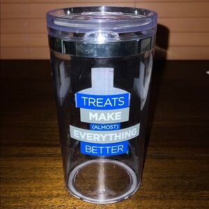 Clear Air Tight Pet Treat Jar Canister